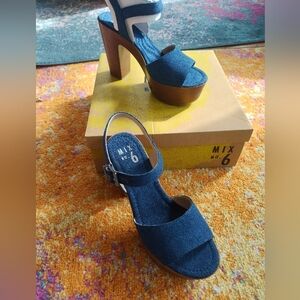 Mix No. 6 Women's Soft Denim Sandals 6.5 NWB